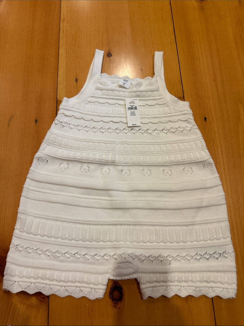 GAP White Knit Tank Romper